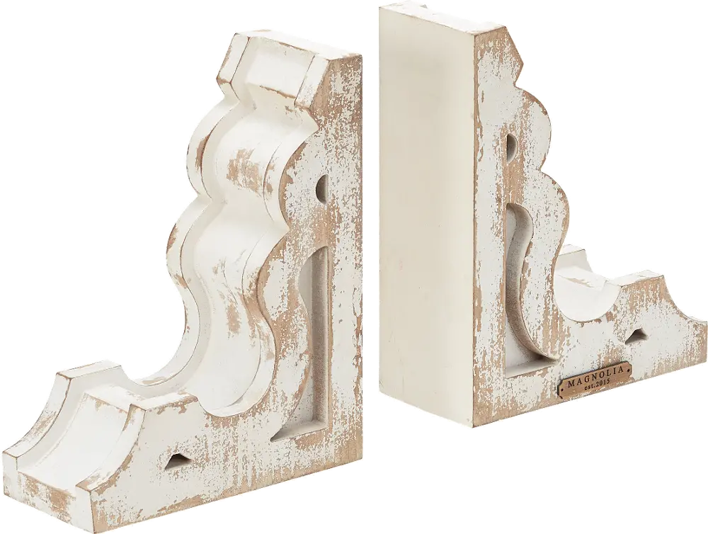 Magnolia Home Furniture Distressed White Bookend Pair-1