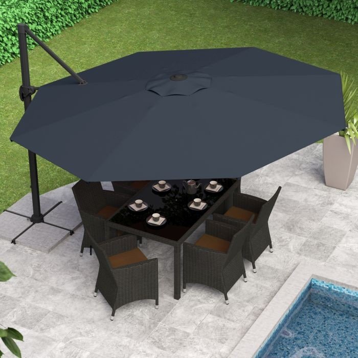 Corliving Corliving 9 5 Ft Uv Resistant Offset Warm White Patio Umbrella Ppu 410 U From Lowe S Daily Mail