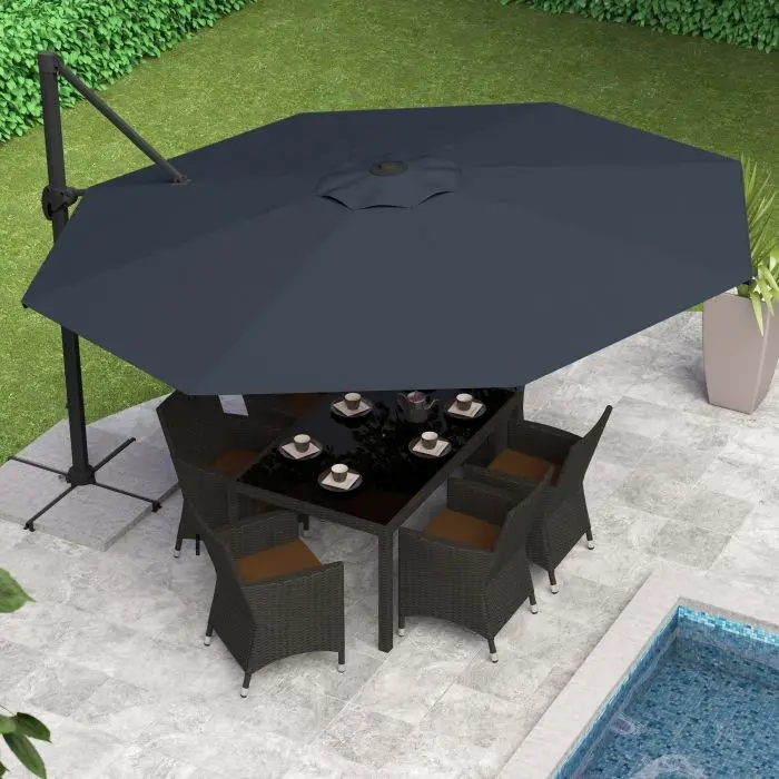 Black Deluxe Offset Patio Umbrella