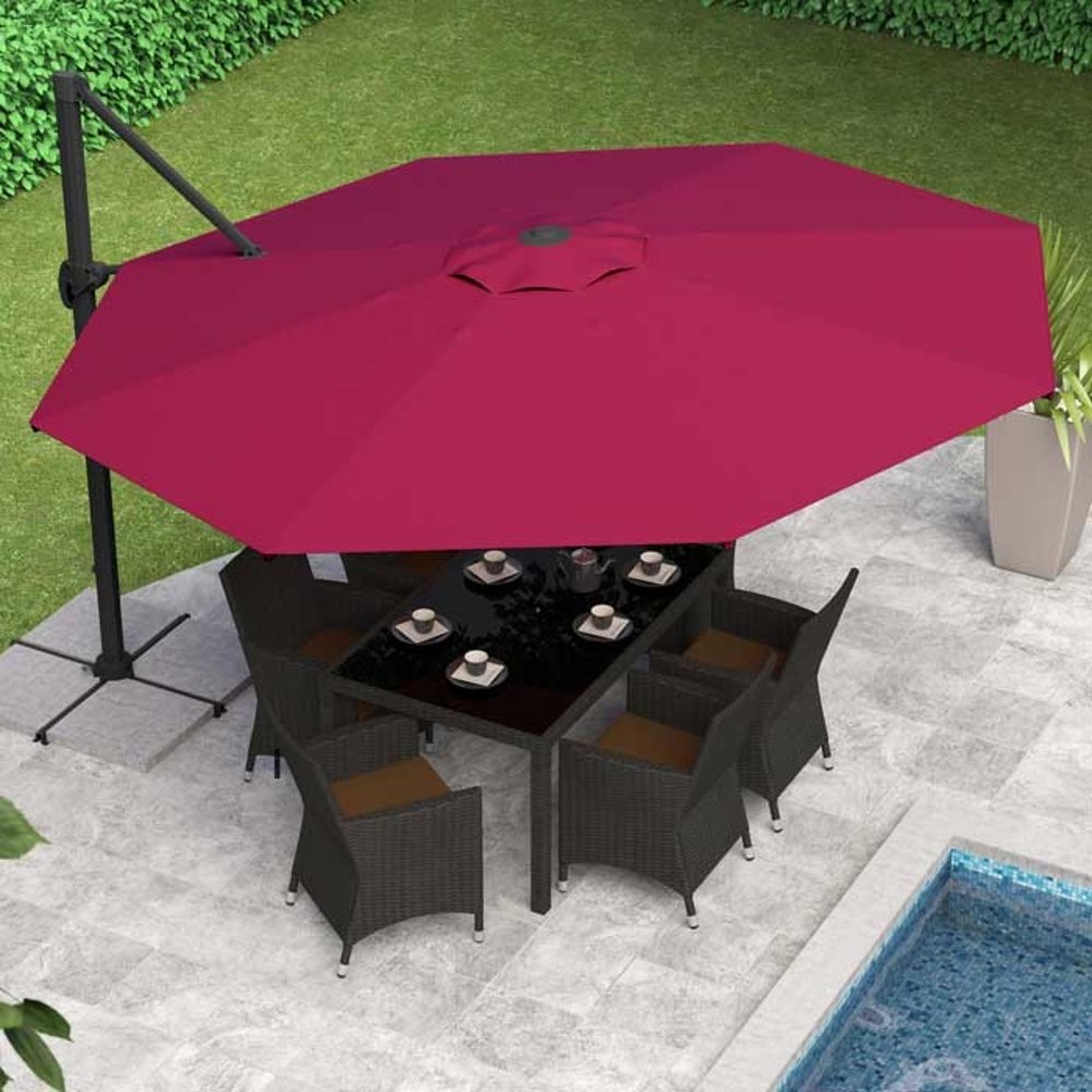 Wine Red Deluxe Offset Patio Umbrella