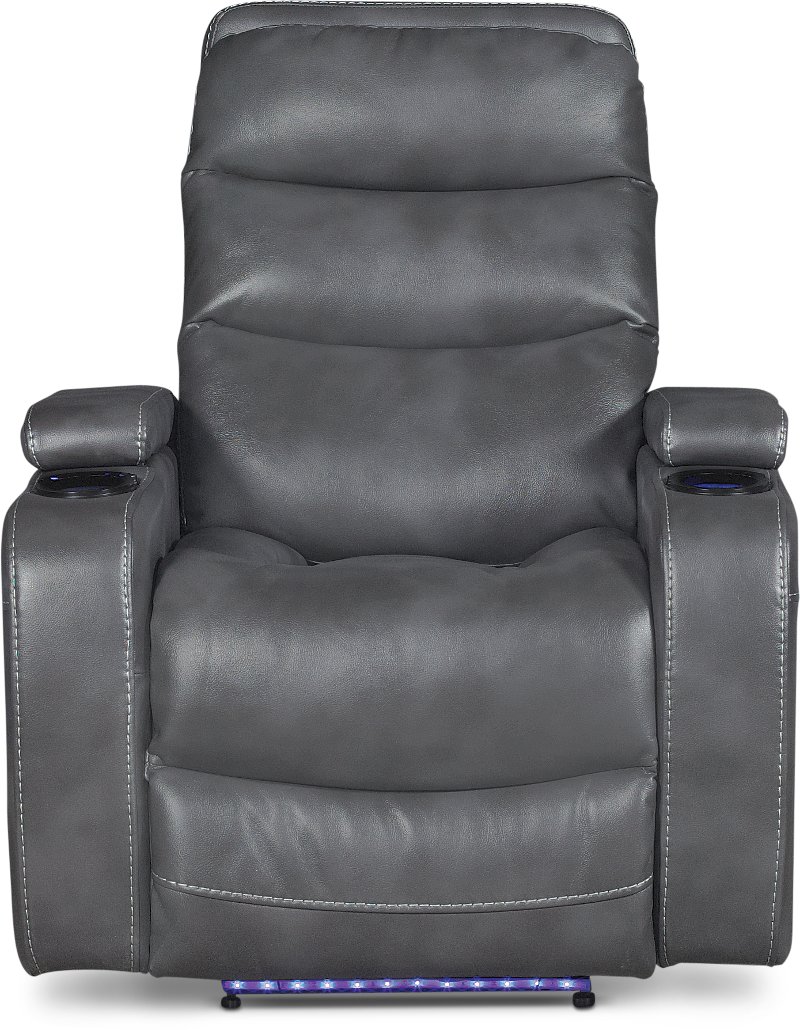 Cinema Slate Gray Power Home Theater, Leather Theater Recliners