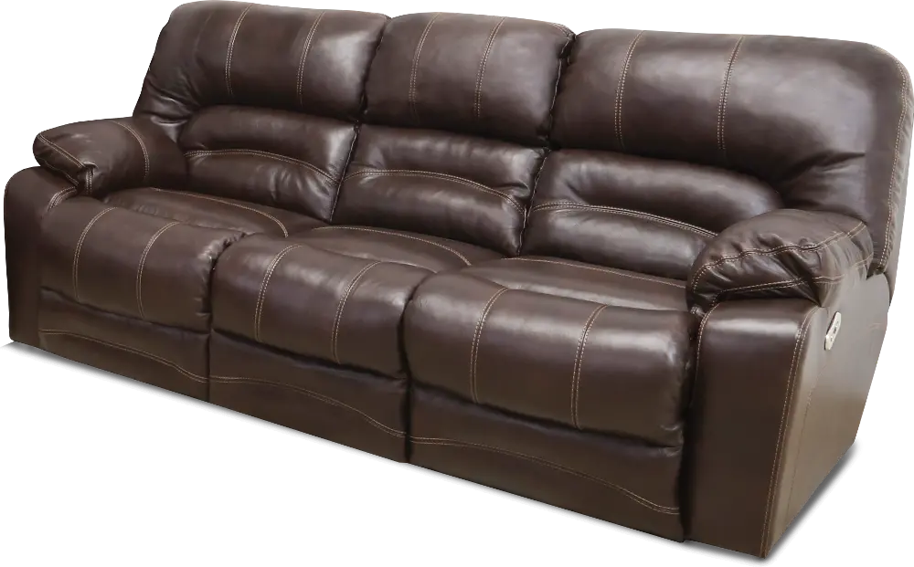Chocolate Brown Leather-Match Power Reclining Sofa - Legacy-1