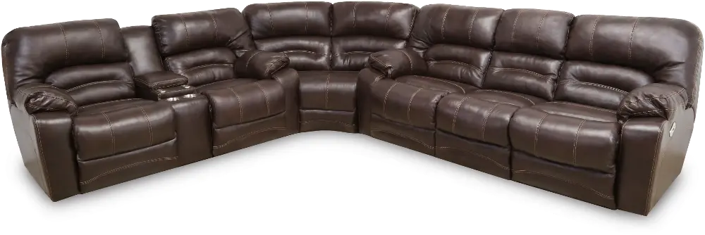 Chocolate Brown 3 Piece Power Reclining Sectional Sofa - Legacy-1