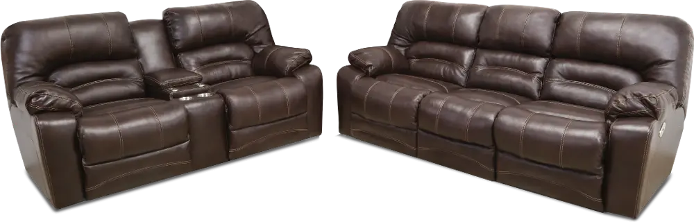 Chocolate Brown Leather Power Reclining Living Room Set - Legacy-1