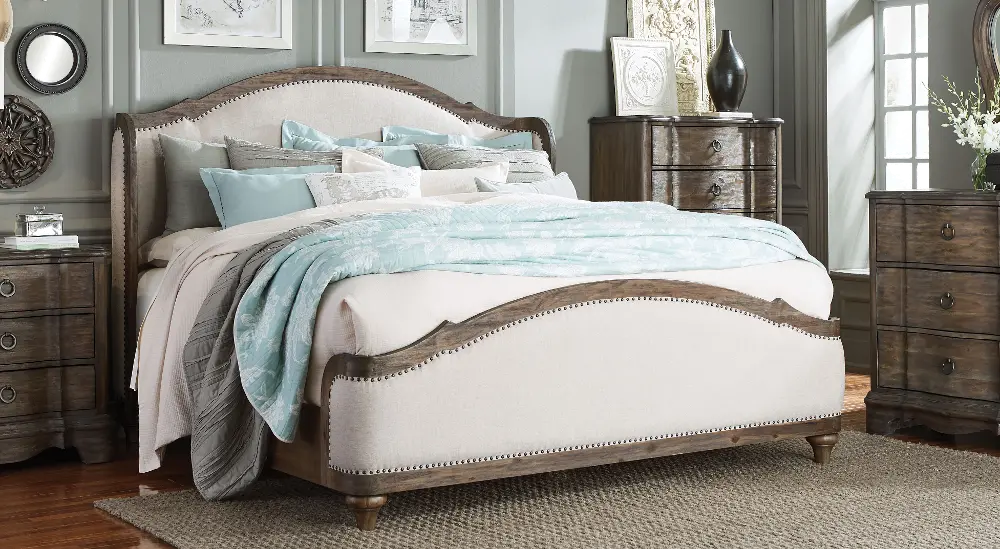 Havana Off-White Upholstered Queen Bed - Parliament-1