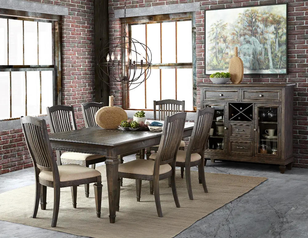 Charcoal 5 Piece Dining Set with Upholstered Chairs - Sutton Place Collection-1