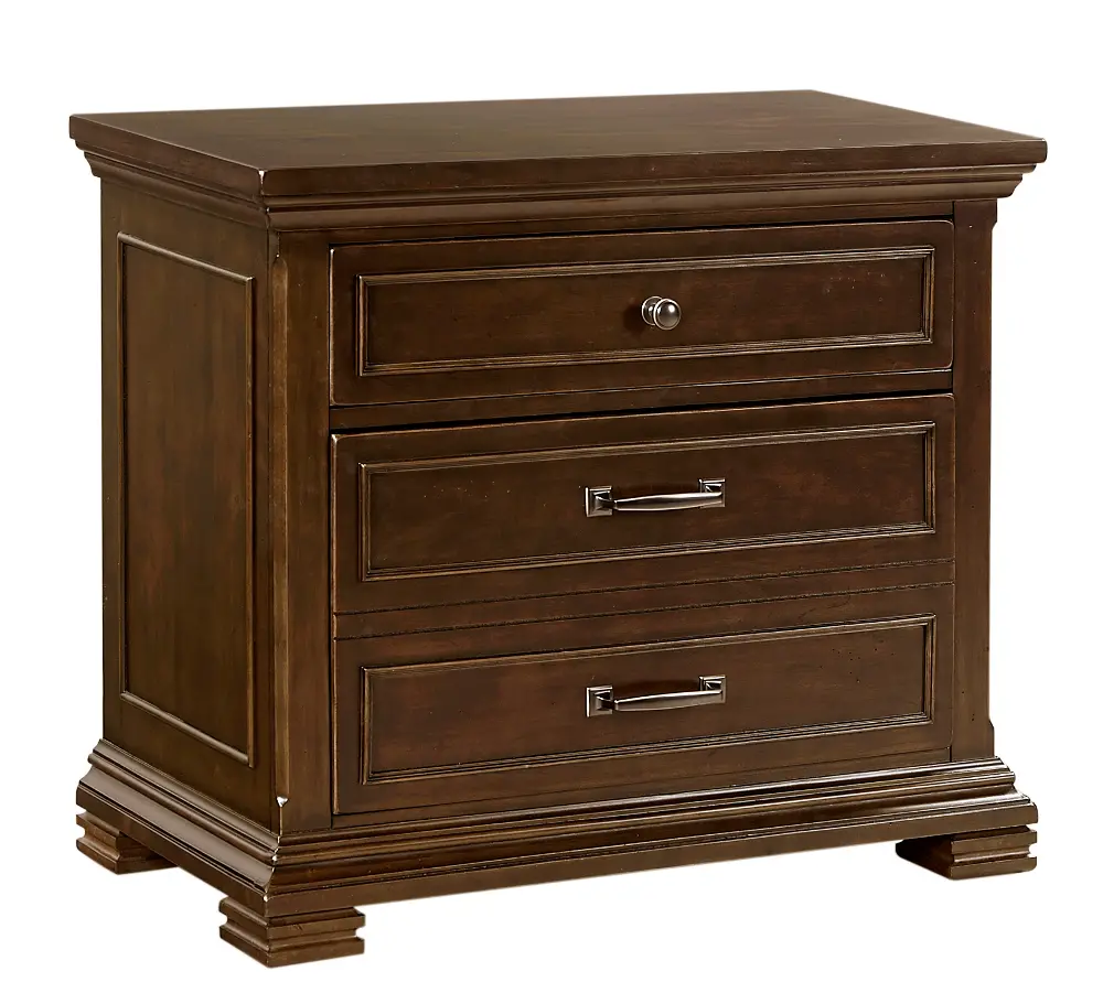 Classic Traditional Brown Bedside Chest - Weston-1