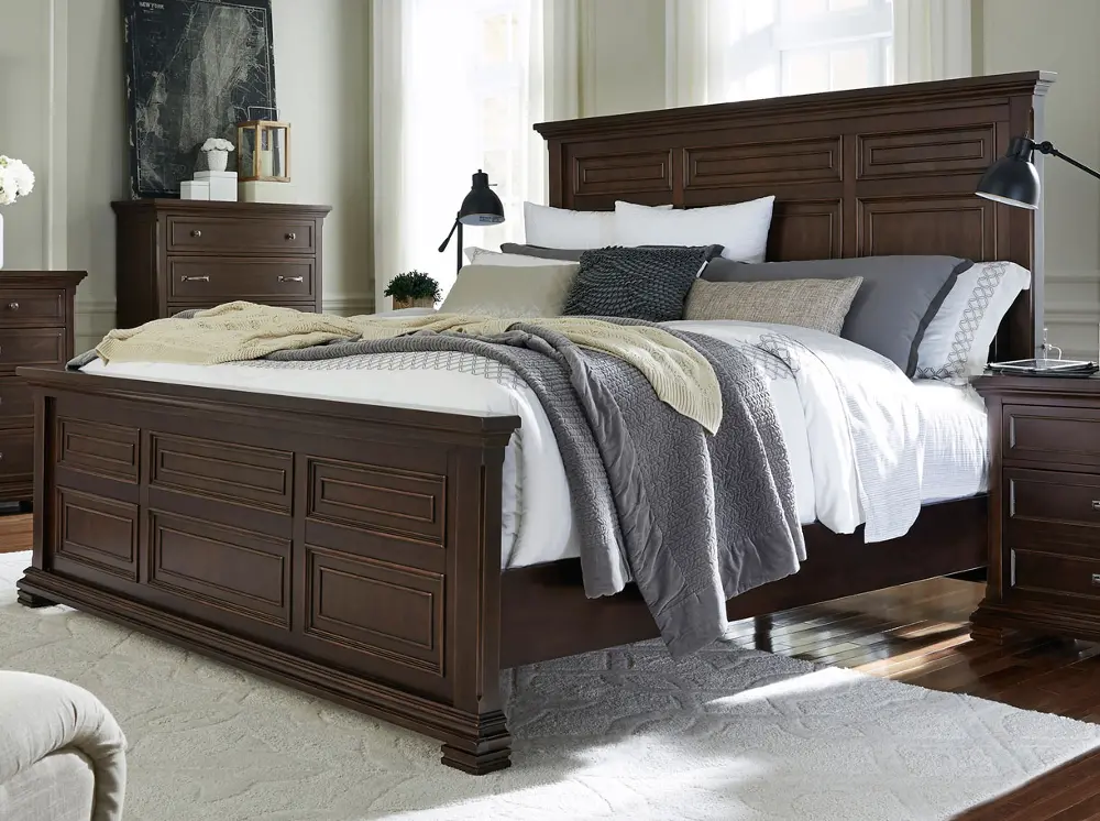 Brown Ale Classic Traditional Cal-King Panel Bed - Weston-1