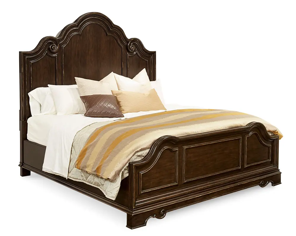 Brown Traditional King Bed - Bella -1