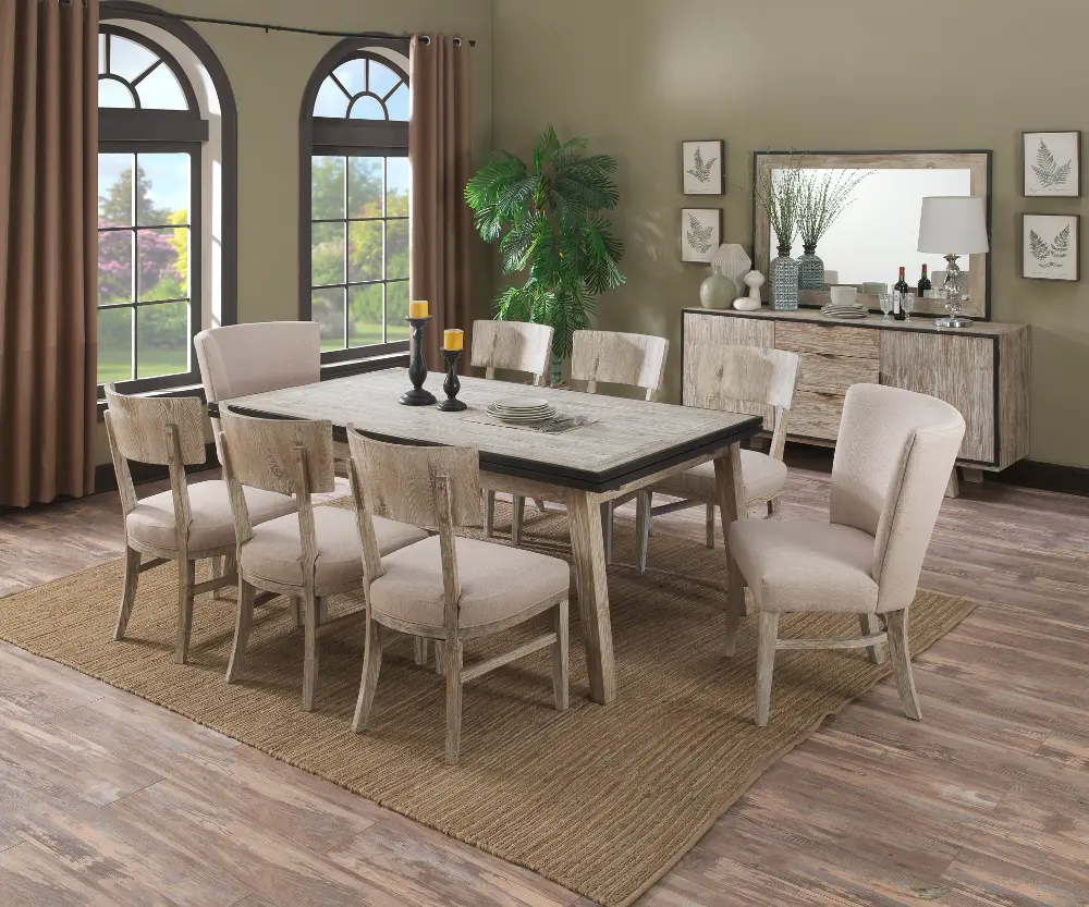 5 Piece Dining Set - Synchrony Pearl Extenstion Table with Upholstered Dining Chairs-1