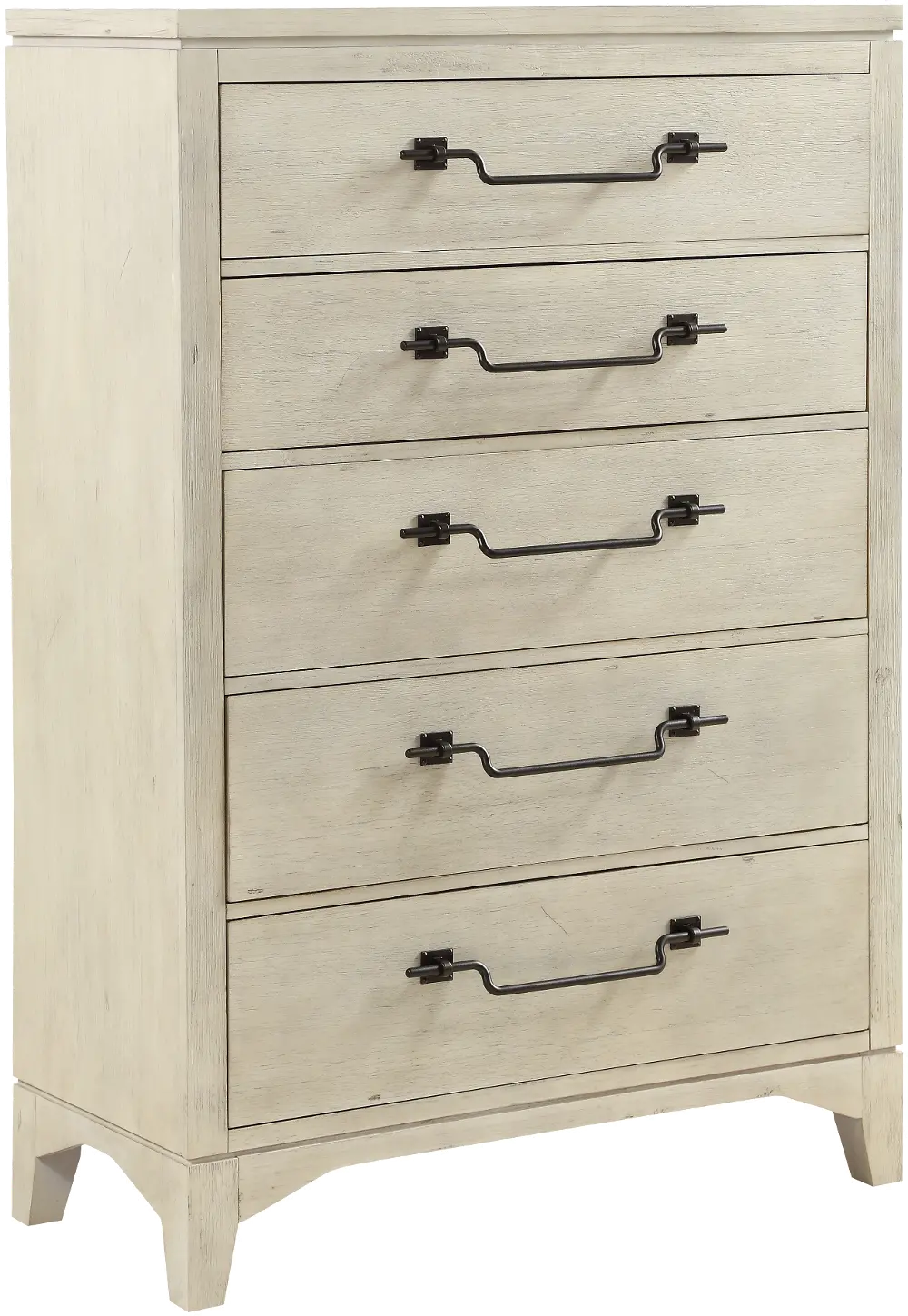 Rustic Contemporary Linen White Chest of Drawers - Bohemian-1