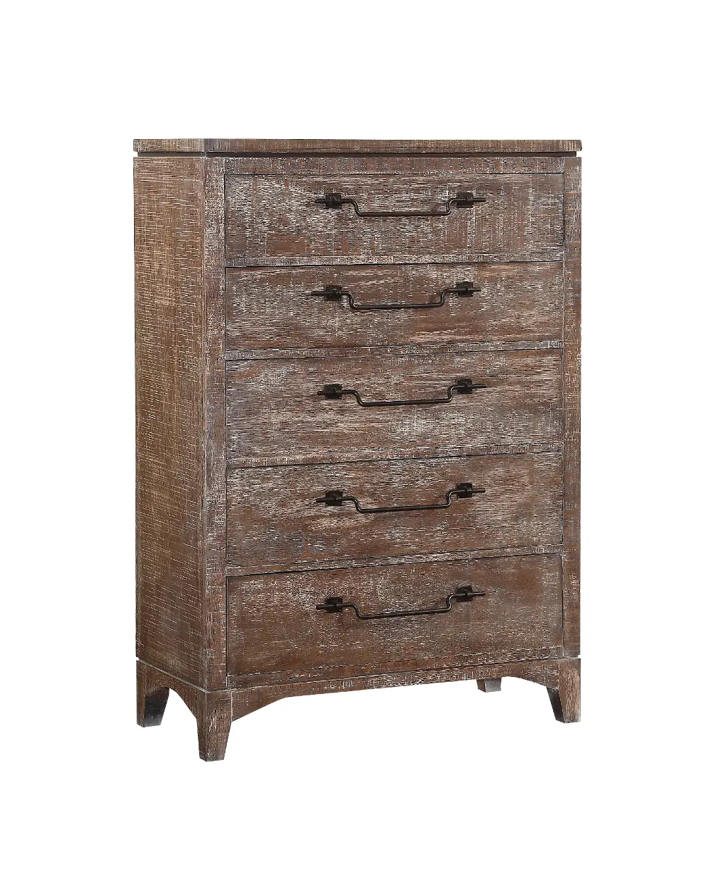 Cocoa Brown Rustic Contemporary Chest of Drawers - Bohemian-1