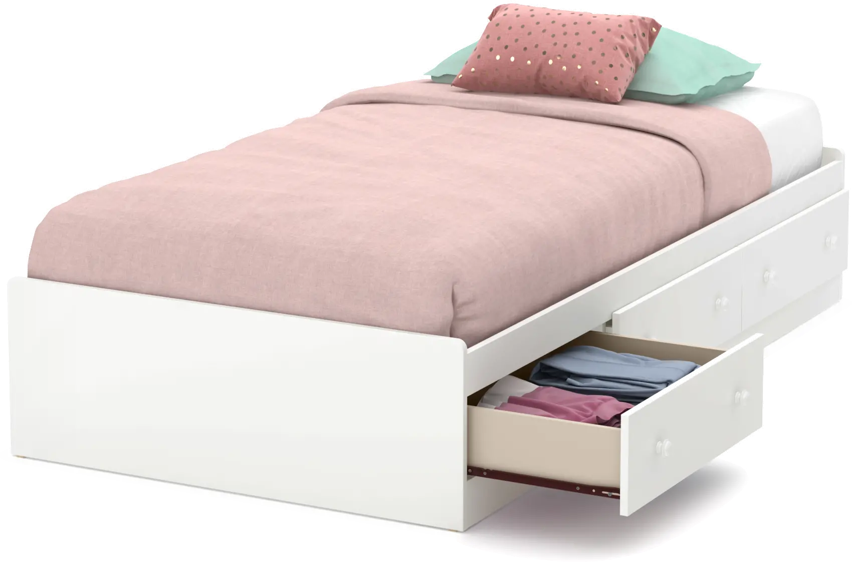 10479 Little Smileys White Twin Mates Bed - South Shore sku 10479