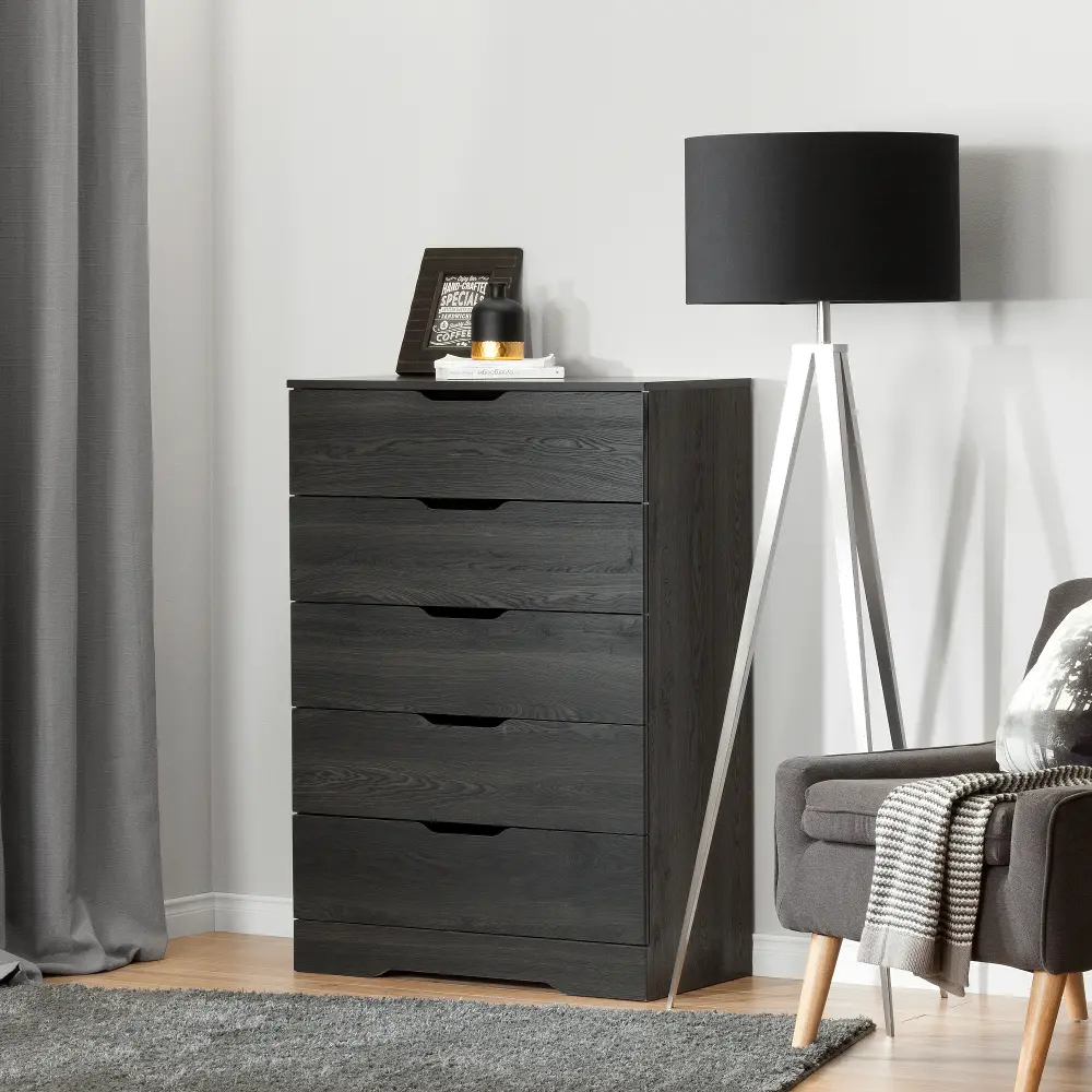 10396 Holland Modern Farmhouse Gray Oak Chest of Drawers - South Shore-1
