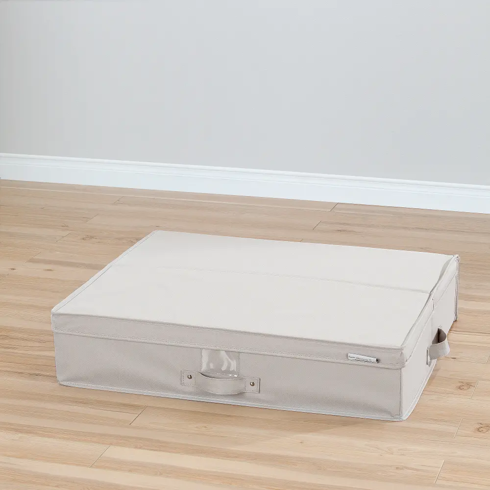 100040 Beige Canvas Underbed Storage Box - Storit -1