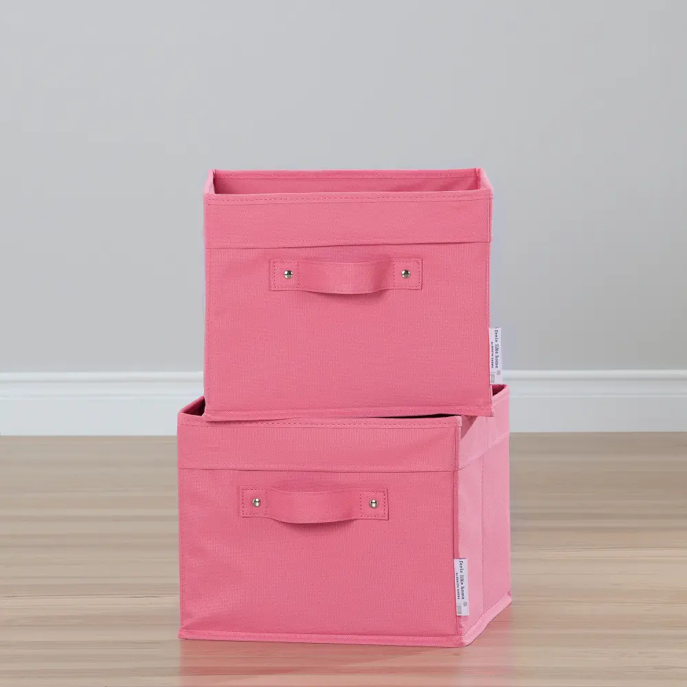 100033 Pink Canvas Baskets, 2 Pack - Storit-1