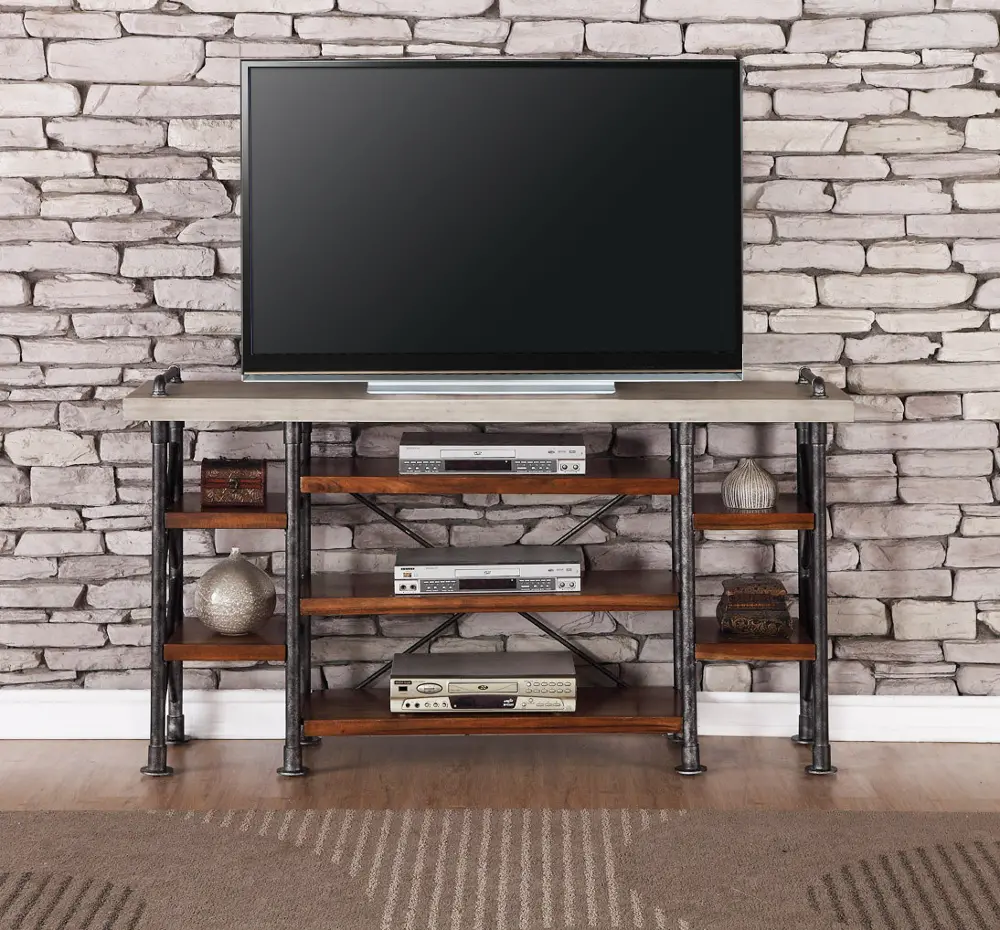 65 Inch Contemporary TV Stand - Steampunk-1