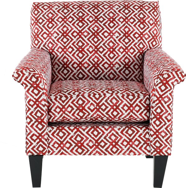 Browse Fabric Chairs Contemporary Unique Patterned And More Casual Contemporary Red Diamond Pattern Accent Chair Naomi