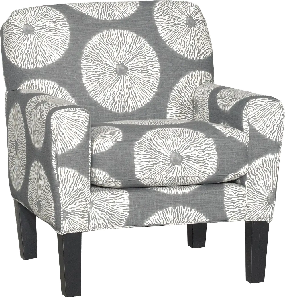 Raven Casual Contemporary White & Gray Accent Chair-1