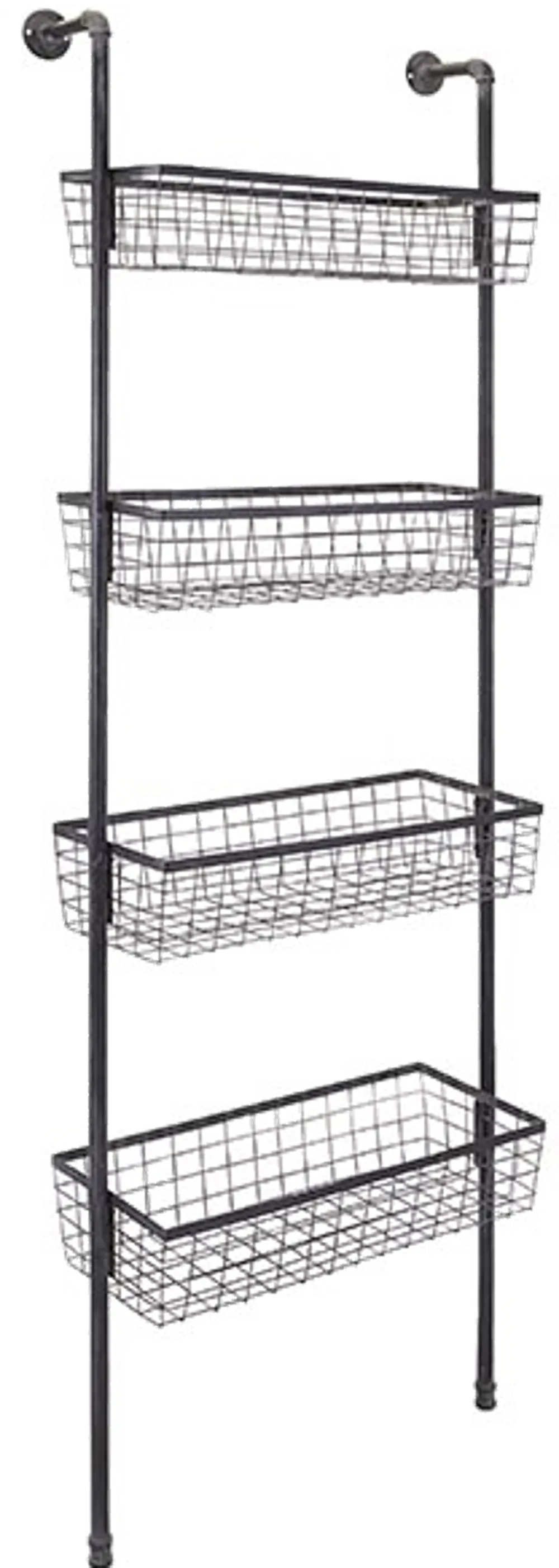 Customary Styled Wall Four-Basket Shelf - Truman -1