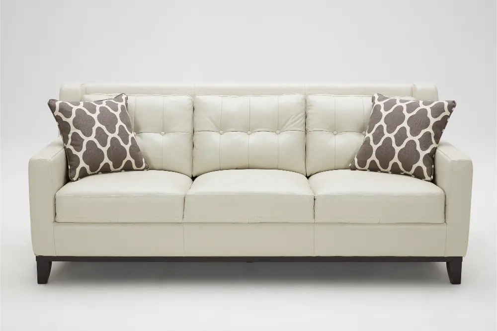 Contemporary Taupe Leather Sofa - Nigel-1