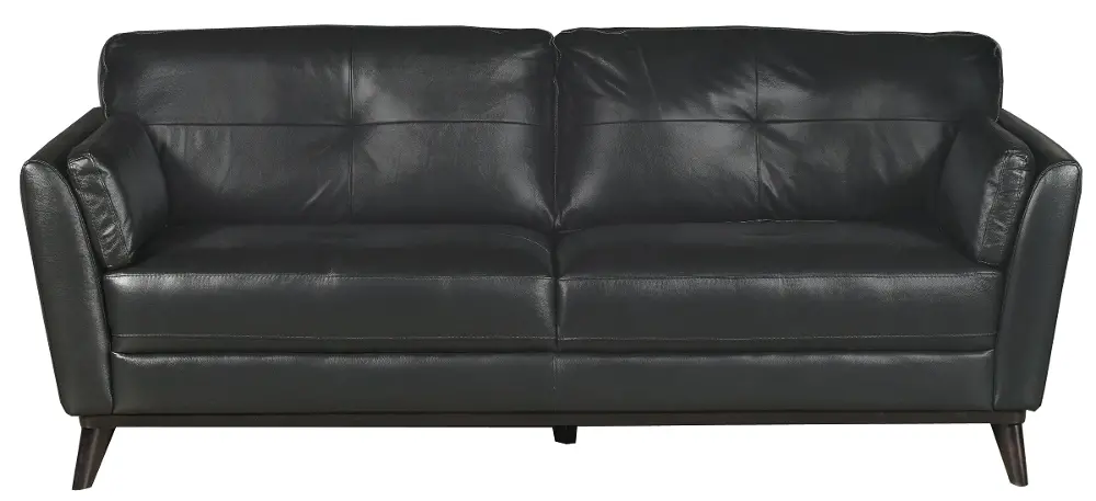 Modern Classic Black Leather Sofa - Nolan-1
