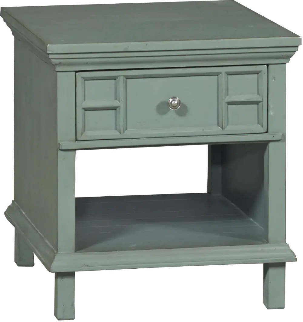 Modern Slate Blue End Table - Smooth Reflections-1