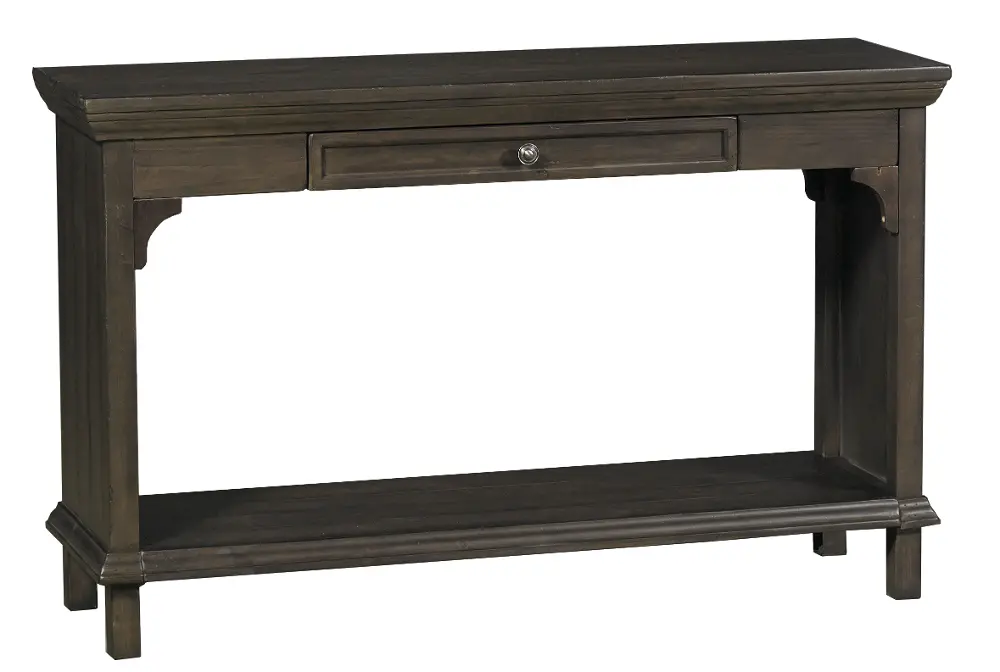 Modern Shiitake Brown Sofa Table - Smooth Reflections-1
