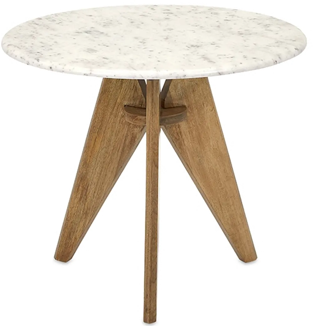 Tall Marble and Wood Table - Febe -1