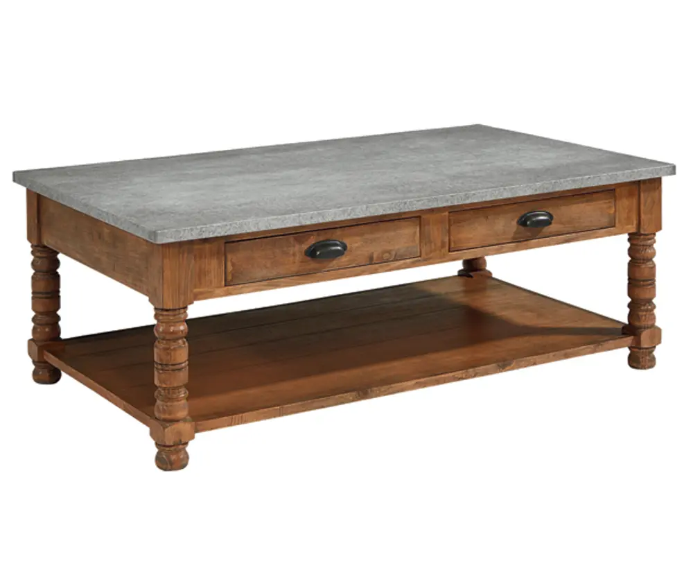 Magnolia Home Furniture Bobbin Coffee Table with Zinc Top-1