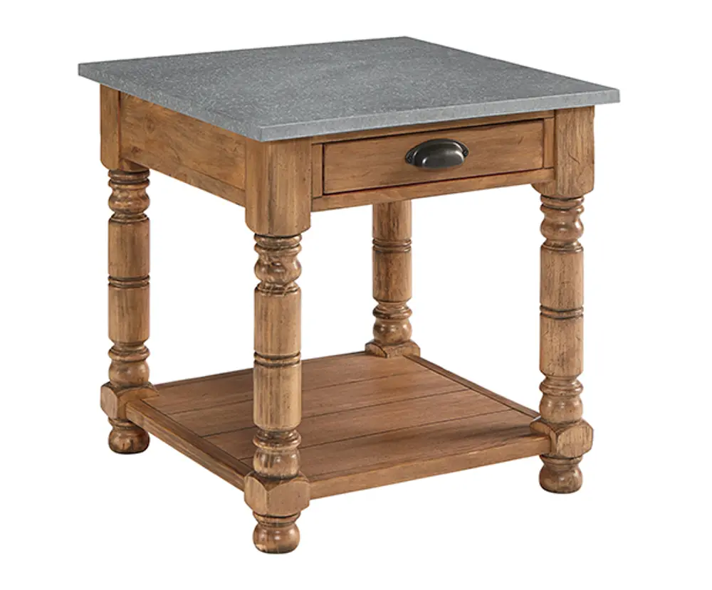 Magnolia Home Furniture Side Table With Zinc Top-1