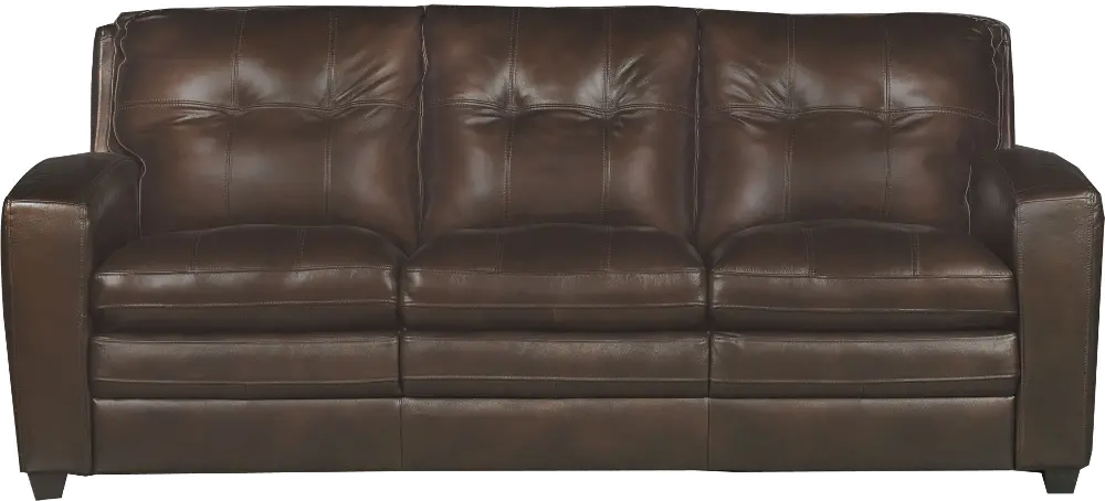 Roland Brown Leather Sofa Bed-1