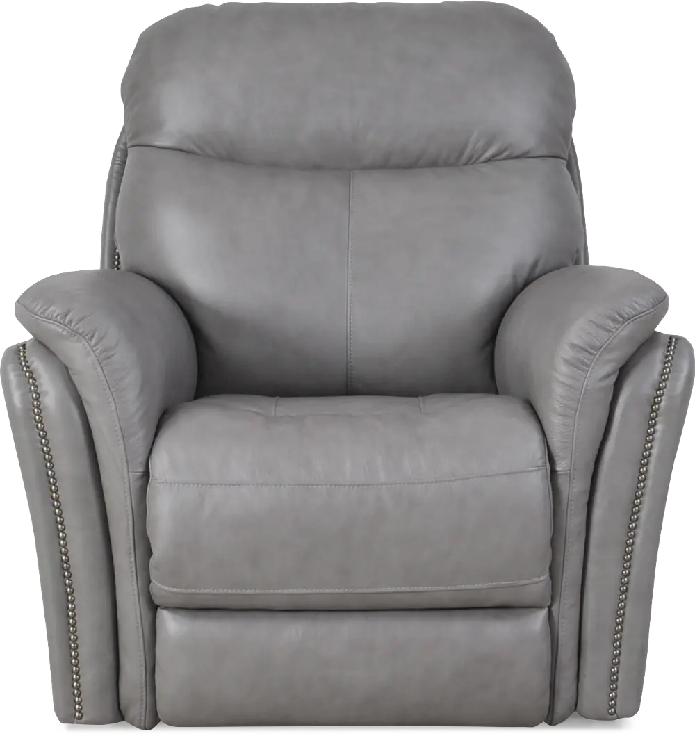 Gray Leather-Match Power Recliner - Graham-1