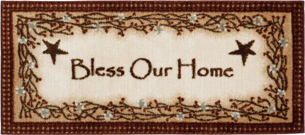 2 x 4 X-Small Bless Our Home Brown Area Rug - Cozy Cabin-1