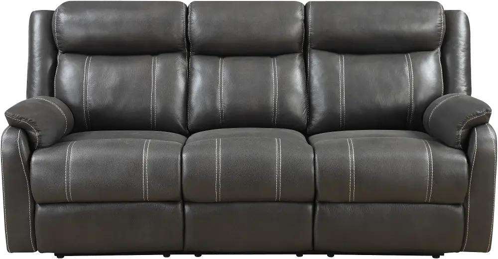 Domino Gray Dual Reclining Sofa-1