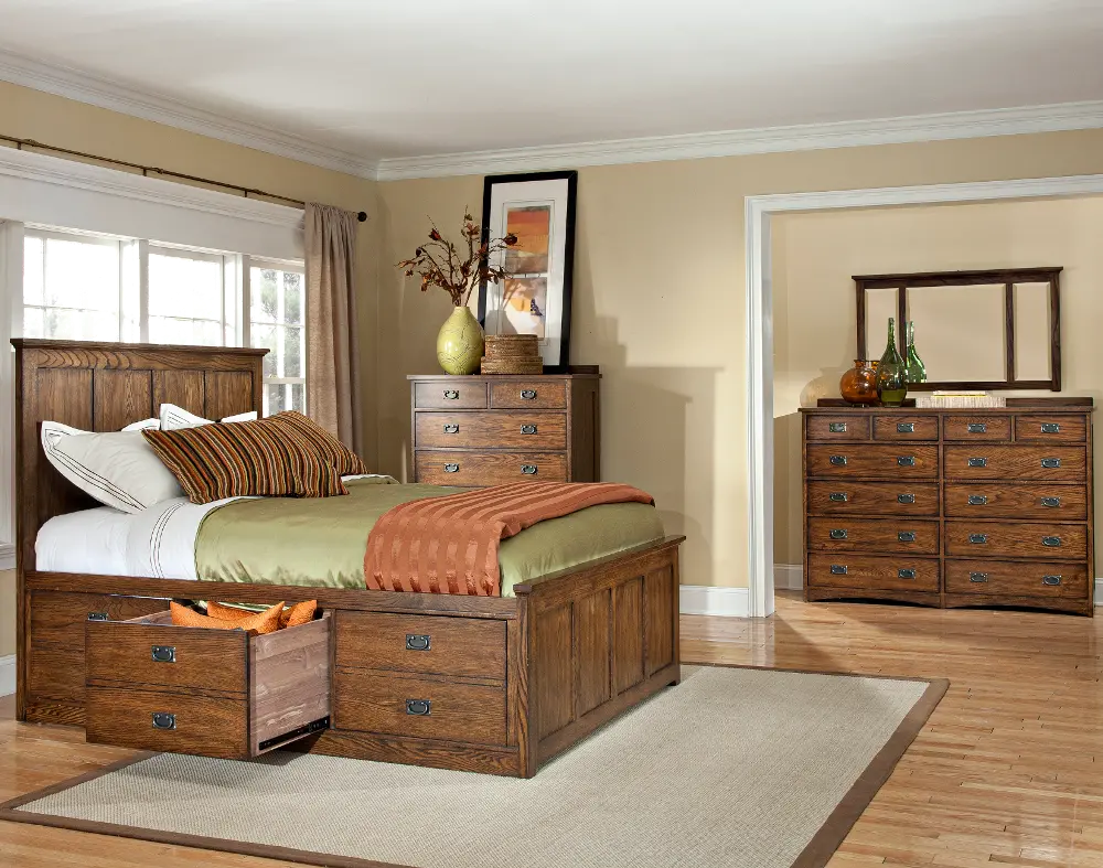 Oak Park King Storage Bed-1