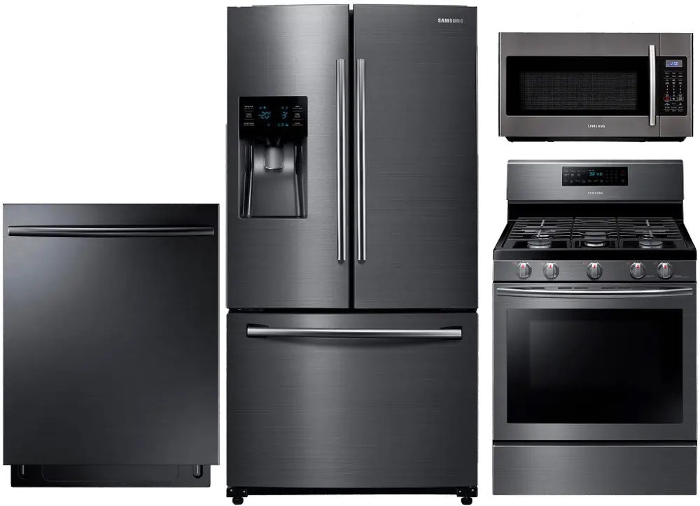SUG-KIT Samsung Gas Kitchen Appliance Package with Gas Range - Black Stainless Steel-1