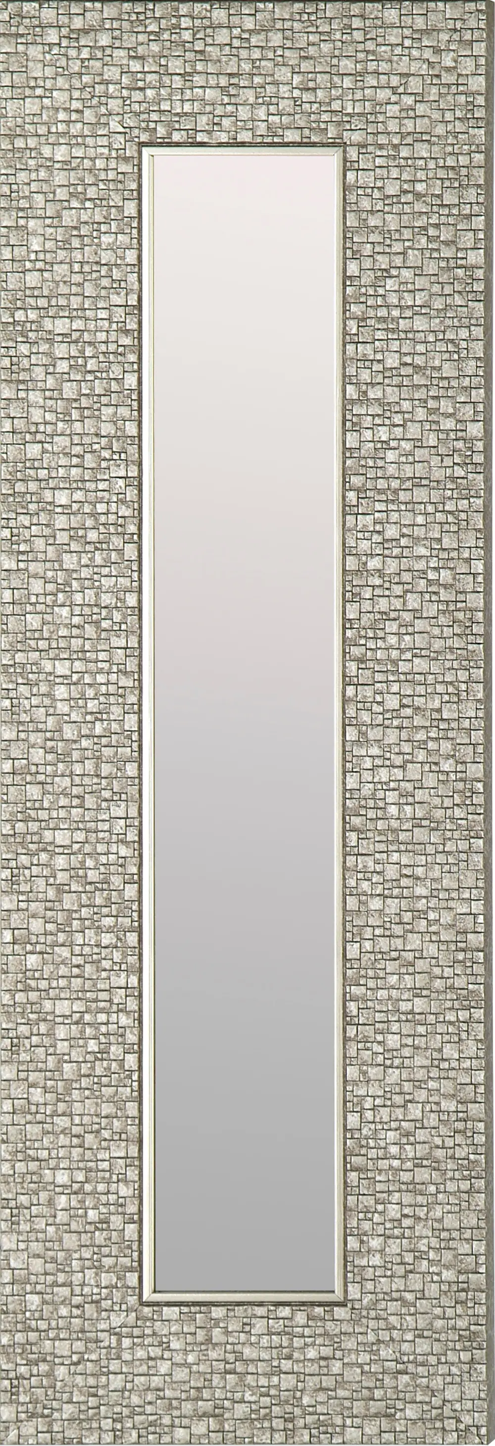 Rectangle Textured Silver Framed Mirror-1