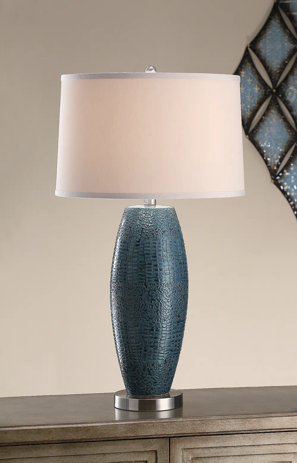 Blue Ceramic Table Lamp - Melrose-1