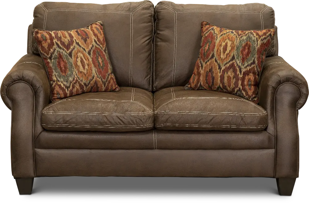 Classic Traditional Brown Loveseat - Shiloh-1