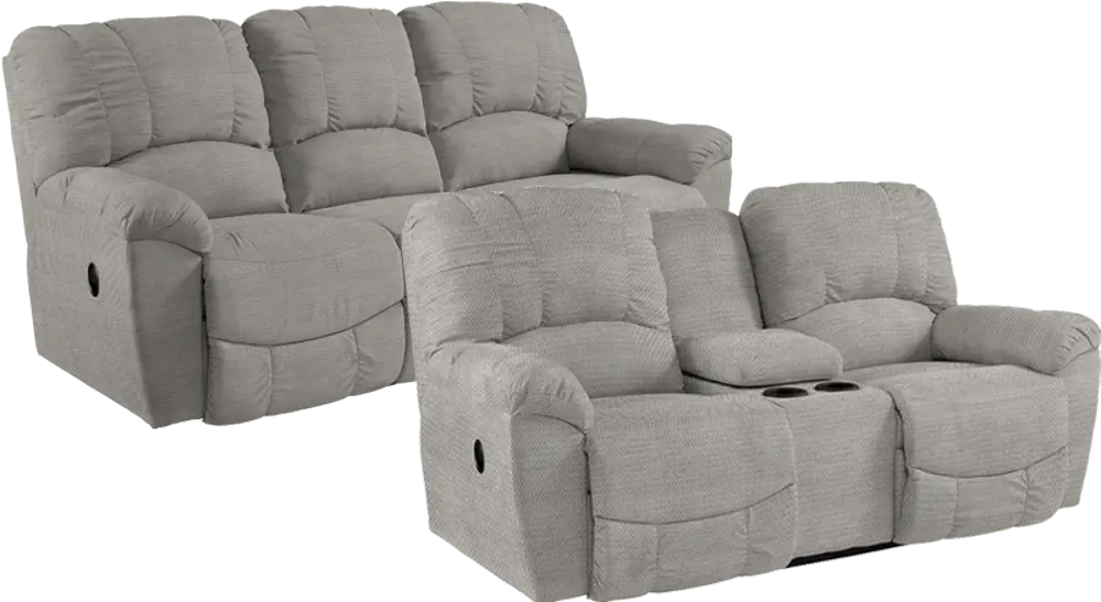 2PC537C140884/MSOCLV Slate Gray Full Manual with Console Reclining Sofa & Loveseat - Hayes-1
