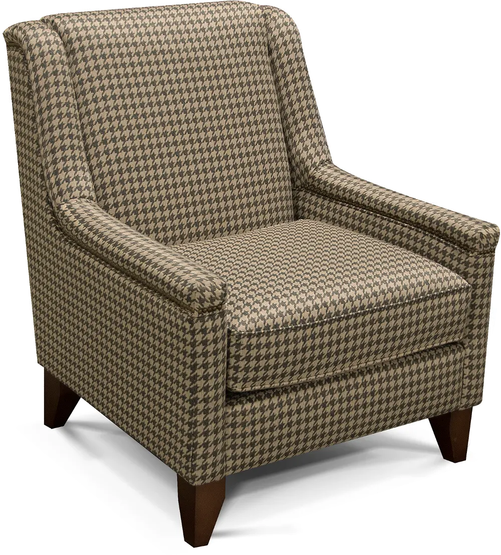 Gray and Beige Houndstooth Accent Chair - Kemp-1