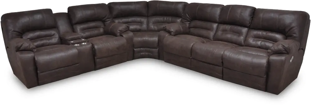 Chocolate Brown Power 3 Piece Reclining Sectional Sofa - Legacy-1