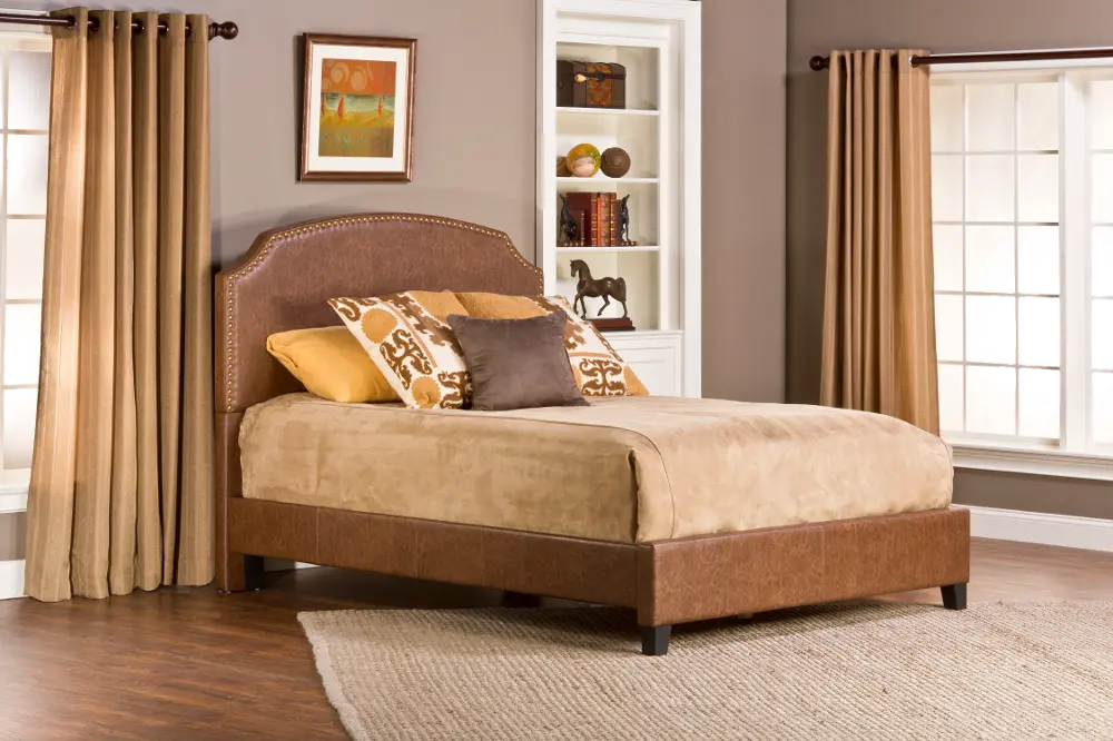 Weathered Brown King Upholstered Bed - Durango-1