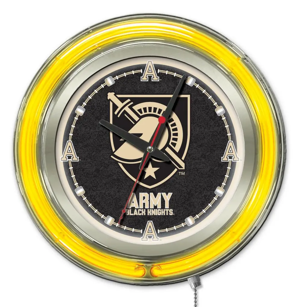 Army Academy 15 Inch Double Ring - Neon Logo Clock-1