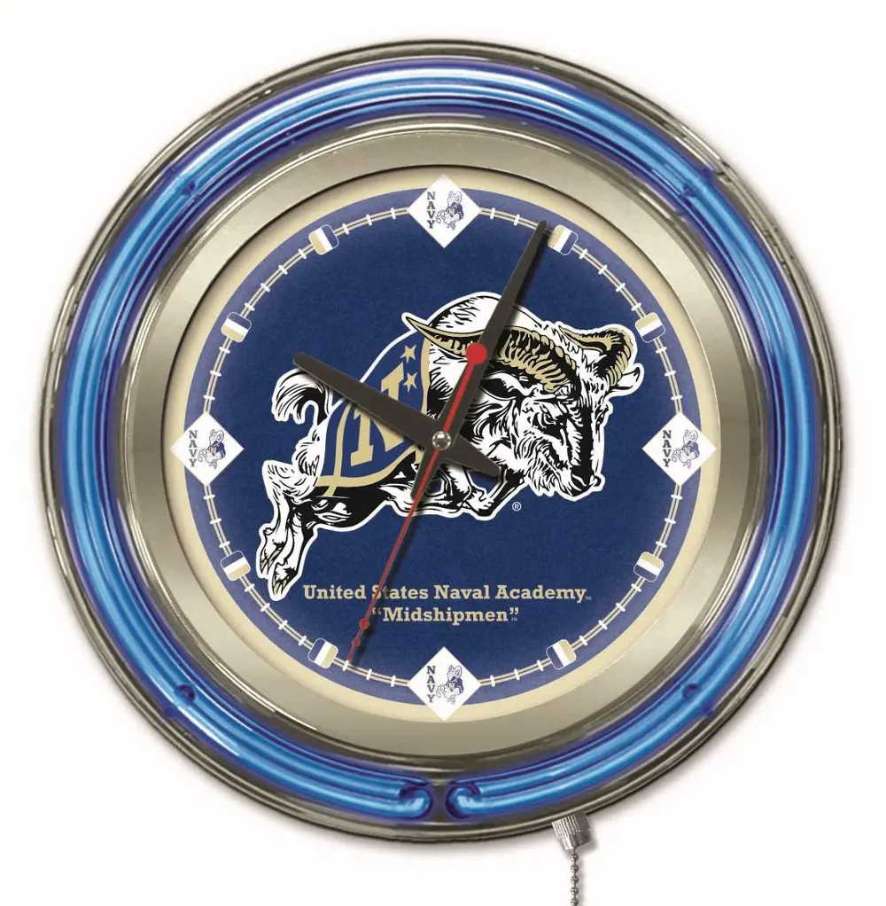 Naval Academy 15 Inch Double Ring - Neon Logo Clock-1