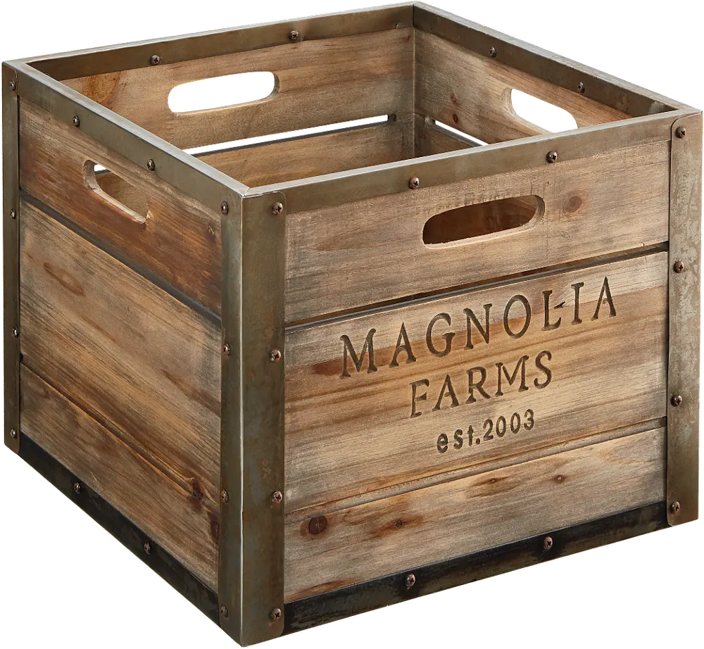 Magnolia Home Furniture Wood Storage Crate -1