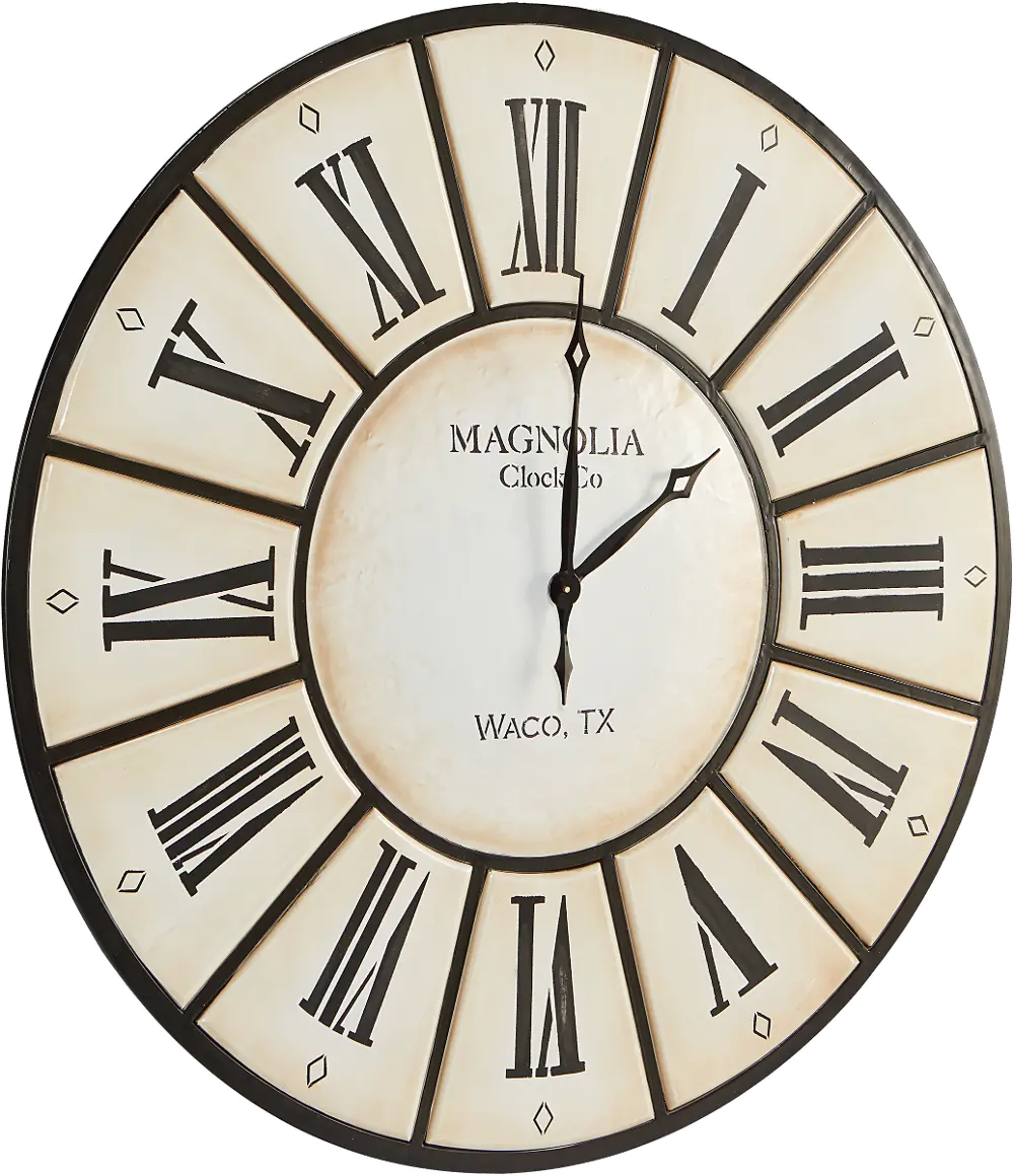 Magnolia Home Furniture Round Iron Village Wall Clock-1