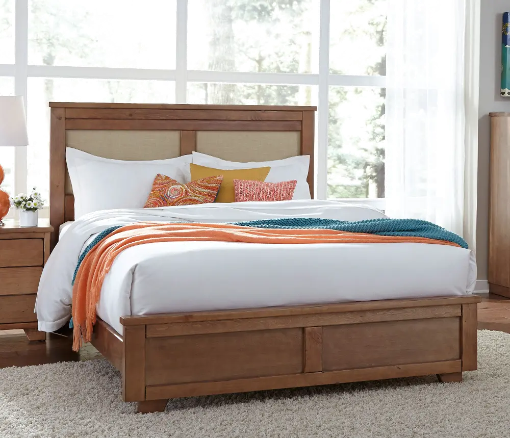 Dune Pine Casual Contemporary Full Upholstered Bed - Diego-1