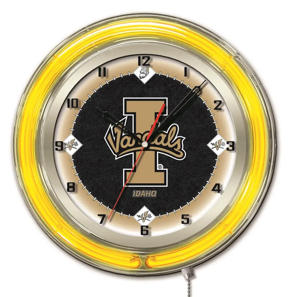 Idaho 19 Inch Double Ring - Neon Logo Clock-1